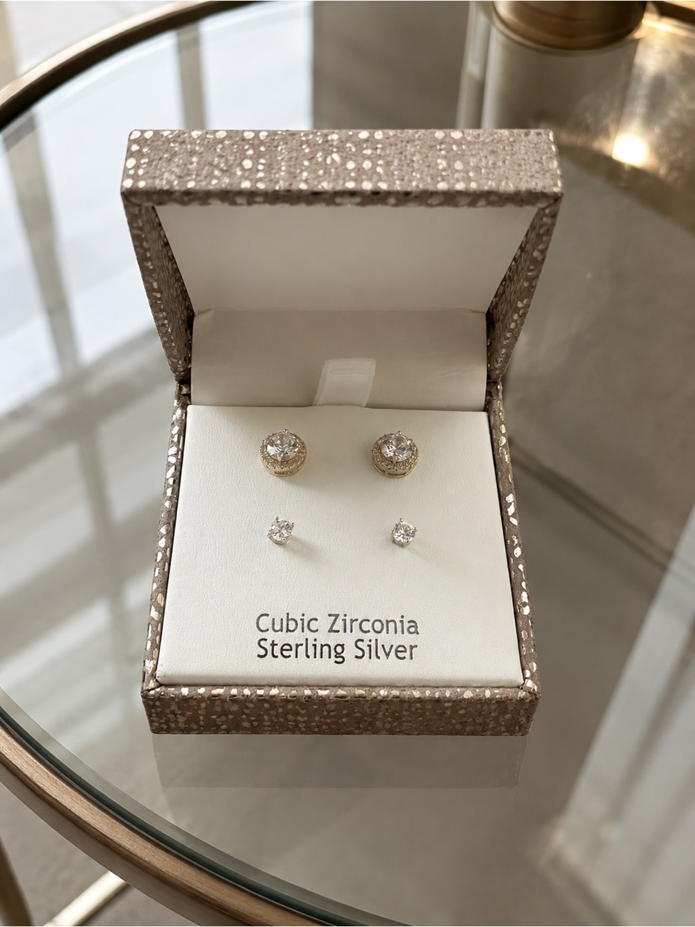 Nanette Lepore Gold and Clear Cubic Zirconia Stud Earrings